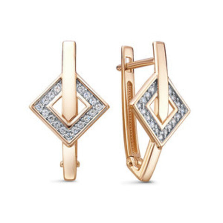 Серьги из золота с фианитами