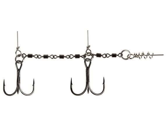 Остнаска стал. Lucky John STINGER POWER CHAIN 3,5+7,0cm, оснащ. тройниками №03/0+№2/0 1шт.