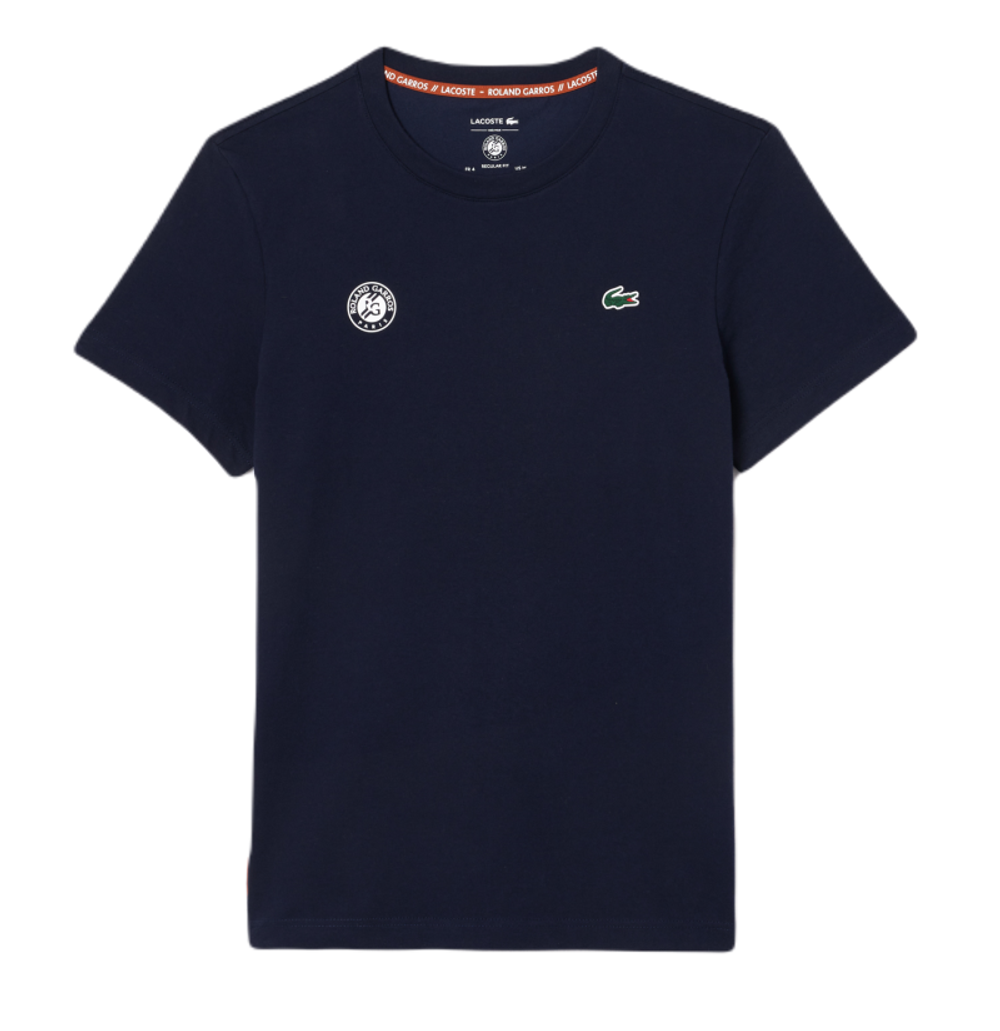 Мужская теннисная футболка Lacoste Ultra-Dry Sport Roland Garros Edition Tennis T-Shirt - midnight blue