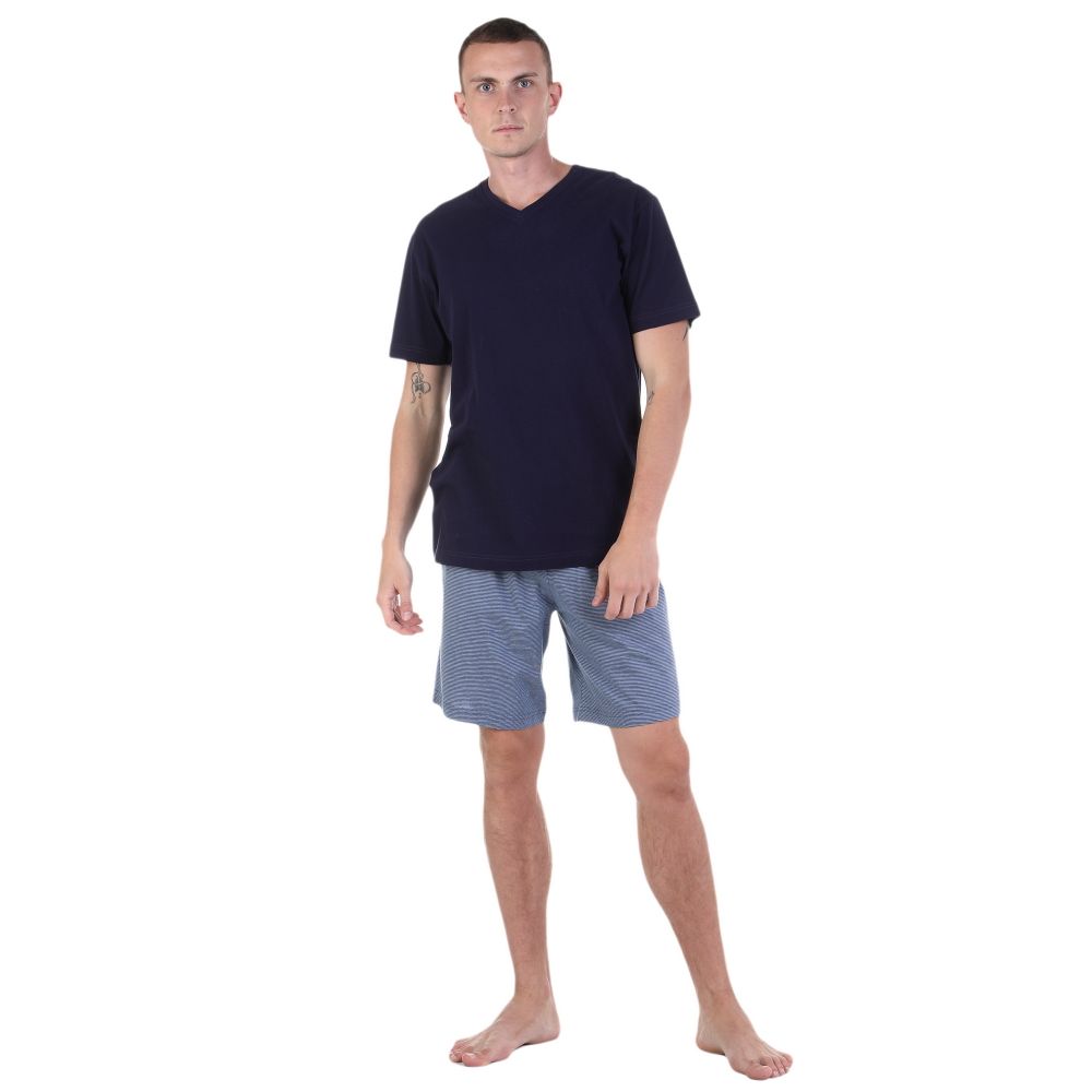 Мужская пижама синяя с шортами Bugatti 56009/4007 532