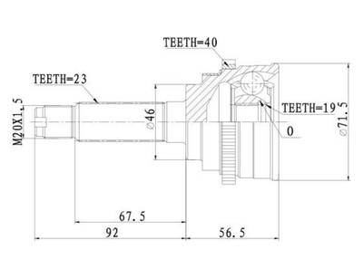 ШРУС наружный (компл.) DAEWOO Matiz 0.8-1.0 98 с ABS GANZ GIK04070