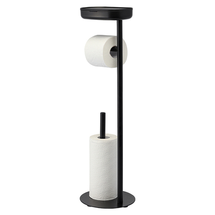 Держатель для туалетной бумаги с полочкой Slim, черный