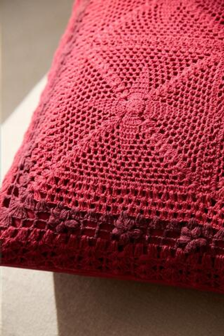 ZARA HOME ВЯЗАНЫЙ ЧЕХОЛ ДЛЯ ДЕКОРАТИВНОЙ ПОДУШКИ, КРАСНЫЙ