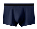 Мужские однотонные трусы-боксеры с резинкой в полоску (Размер: M) (Цвет: темно-синий)