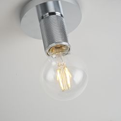 Потолочный Светильник Rh Utilitaire Socket Flushmount Silver By Imperiumloft