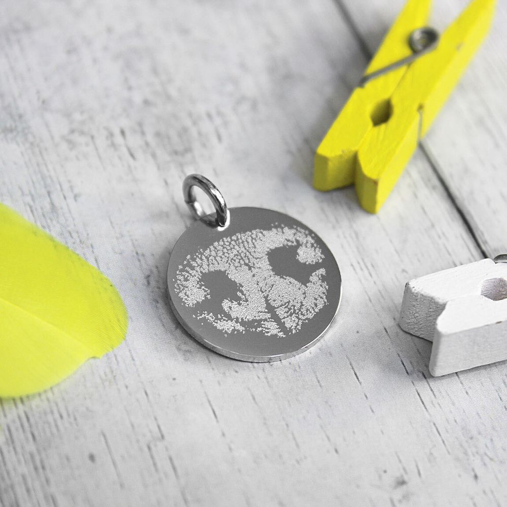 Кулон подвеска с отпечатком носика собаки на заказ