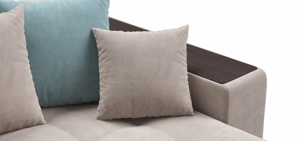 Угловой диван Дубай Велюр Монолит латте, Велюр Монолит аква