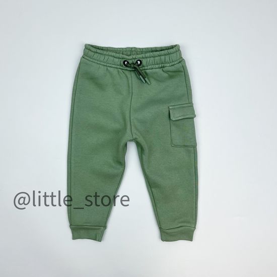 Джоггеры из футера с начесом, Хаки