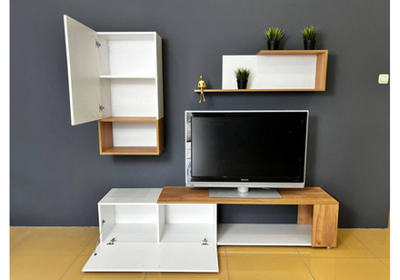 Готовая гостиная Woodville Одди белый, дуб золотой