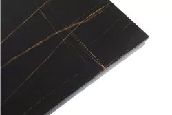 "Рио" стол из HPL 300х120см, цвет столешницы "черный мрамор", угол R3мм