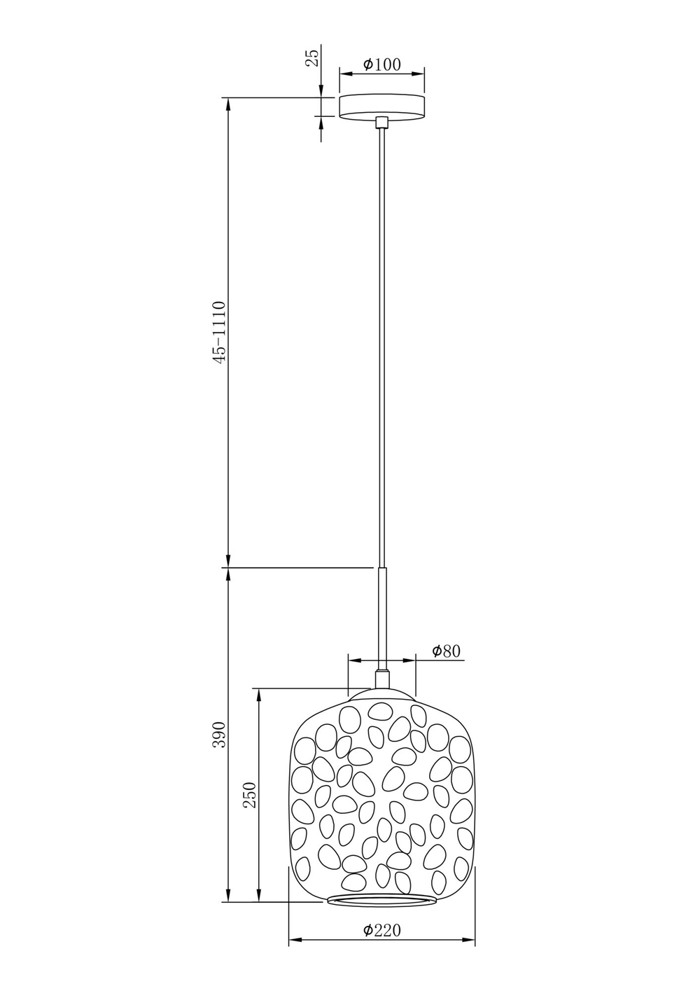 Подвесной светильник Maytoni MOD001PL-01BS