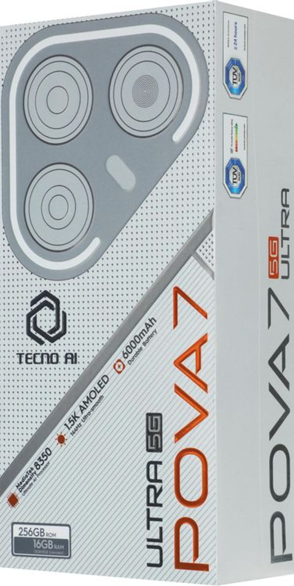 6.67" Смартфон TECNO Pova 7 Ultra 5G 8/256Gb,  NFC,  AMOLED,  144Гц,  6000мAч,  черный