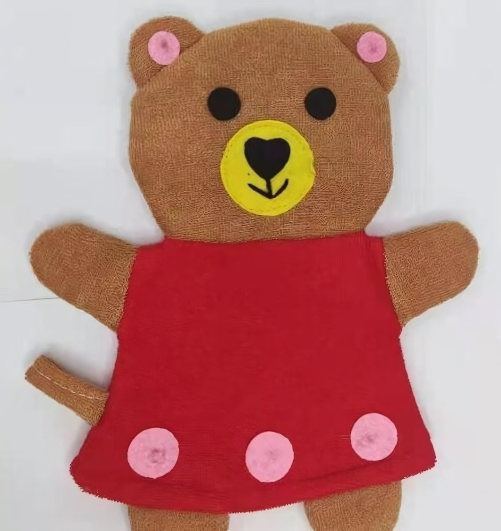 Мочалка-варежка для тела детская «Water Magic - Медведица Джулия», цвет коричневый 23*19 см (ZIP пакет)