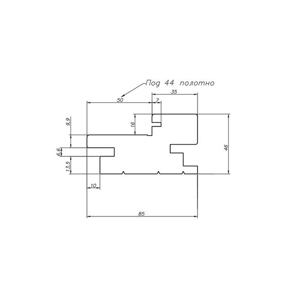 Комплект дверной коробки телескопический для распашной двери Profil Doors 46x85 мм к серии PW
