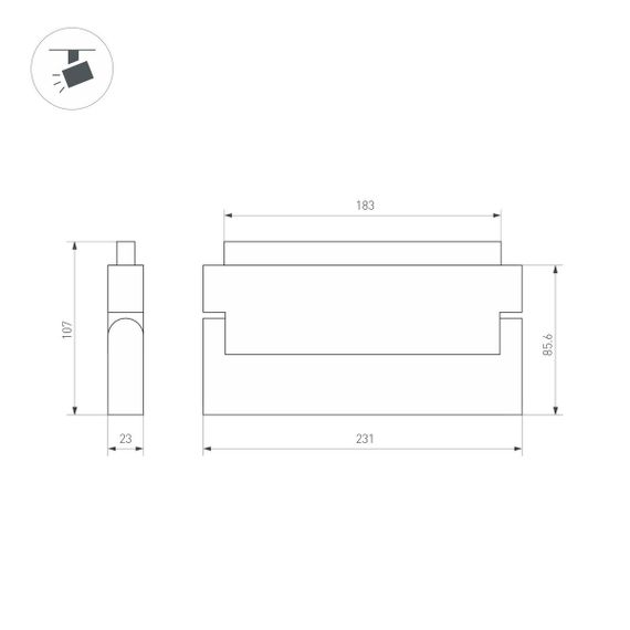 Трековый светодиодный светильник Arlight Mag-Orient-Flat-Fold-S230-12W Day4000 035856(1)