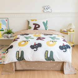 Комплект постельного белья на резинке Сатин Люкс KIDS 100% хлопок CDKR095 1.5-спальный наволочки 50x70