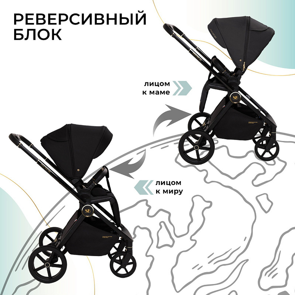 Детская коляска Sweet Baby Stella Plus Therma 2 в 1 427414 Black