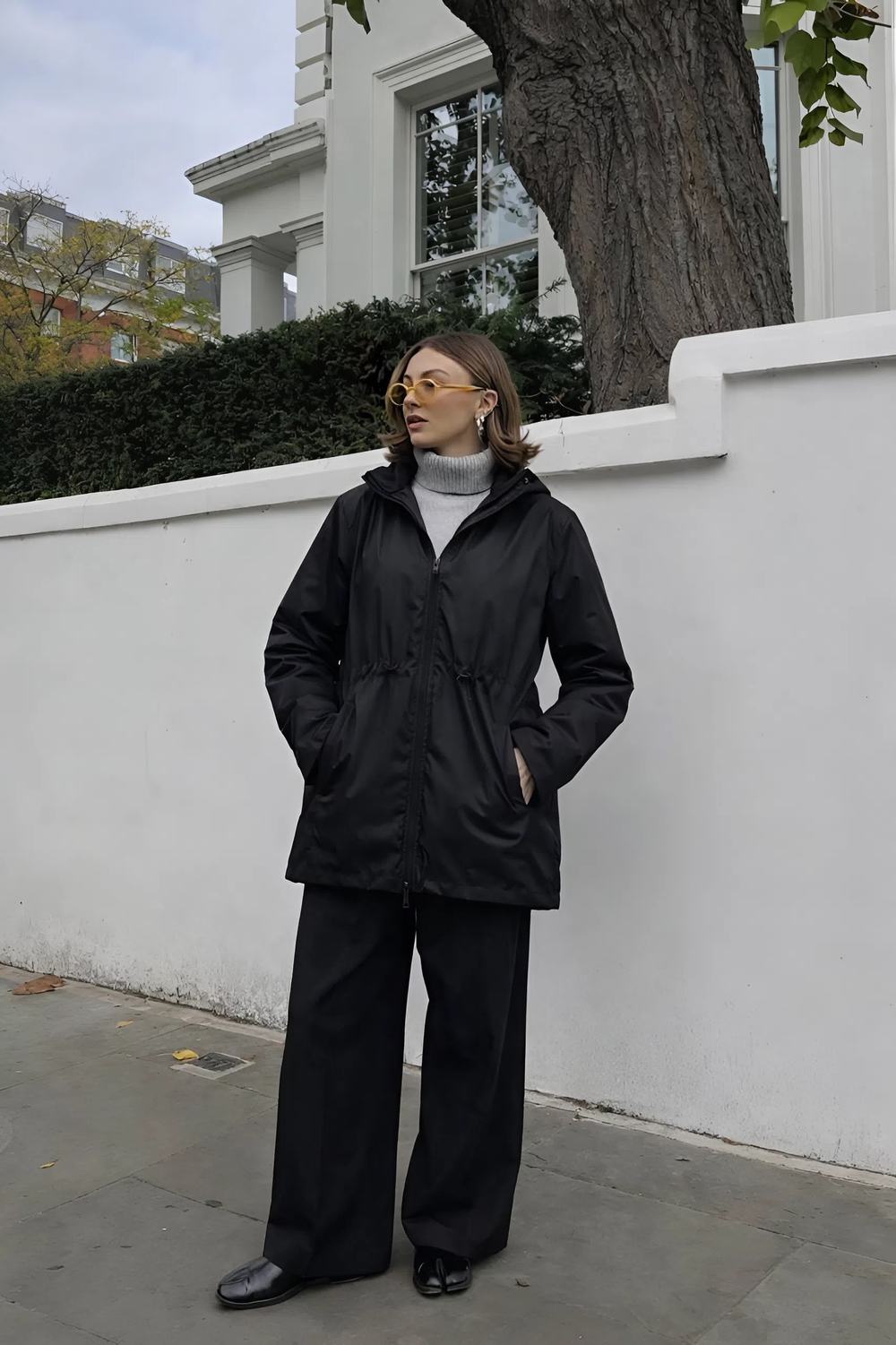 Плащ-ветровка женская "HN-12"  черный