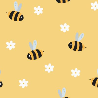 пчелки на желтом фоне