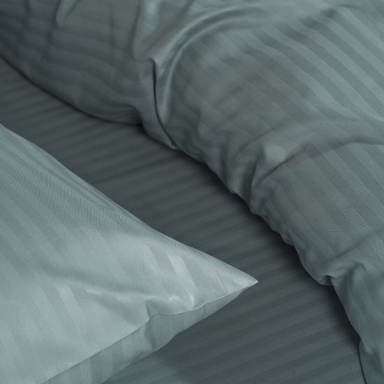 Простыня на резинке Oliva, 180x200х30, страйп полисатин HOMY