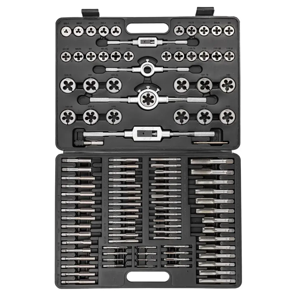 Набор метчик.и плашек110пр(2х0.4,3х0.5,4х0.7,5х0.8,6х0.75-1,8х0.75-1,25,9х0.75-1.25,10х0.75-1.5,11х0.75/1/1.25/1.5, 12х0.75-1.75,14х1-2,16х1-2,18х1.5) RockForce##Rock FORCE RF-B110-1