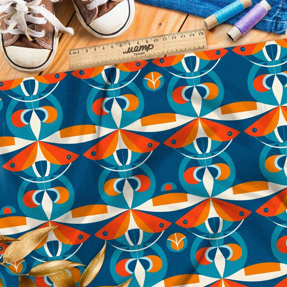 Ткань премиум флис солнечная палитра