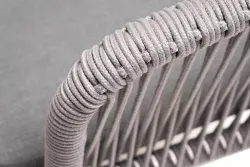 "Малага" обеденная группа на 6 персон со стульями "Марсель", каркас белый, роуп светло-серый