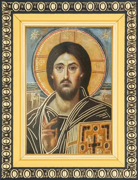 Икона "Спас Синайский" 6х9 в раме 8х11