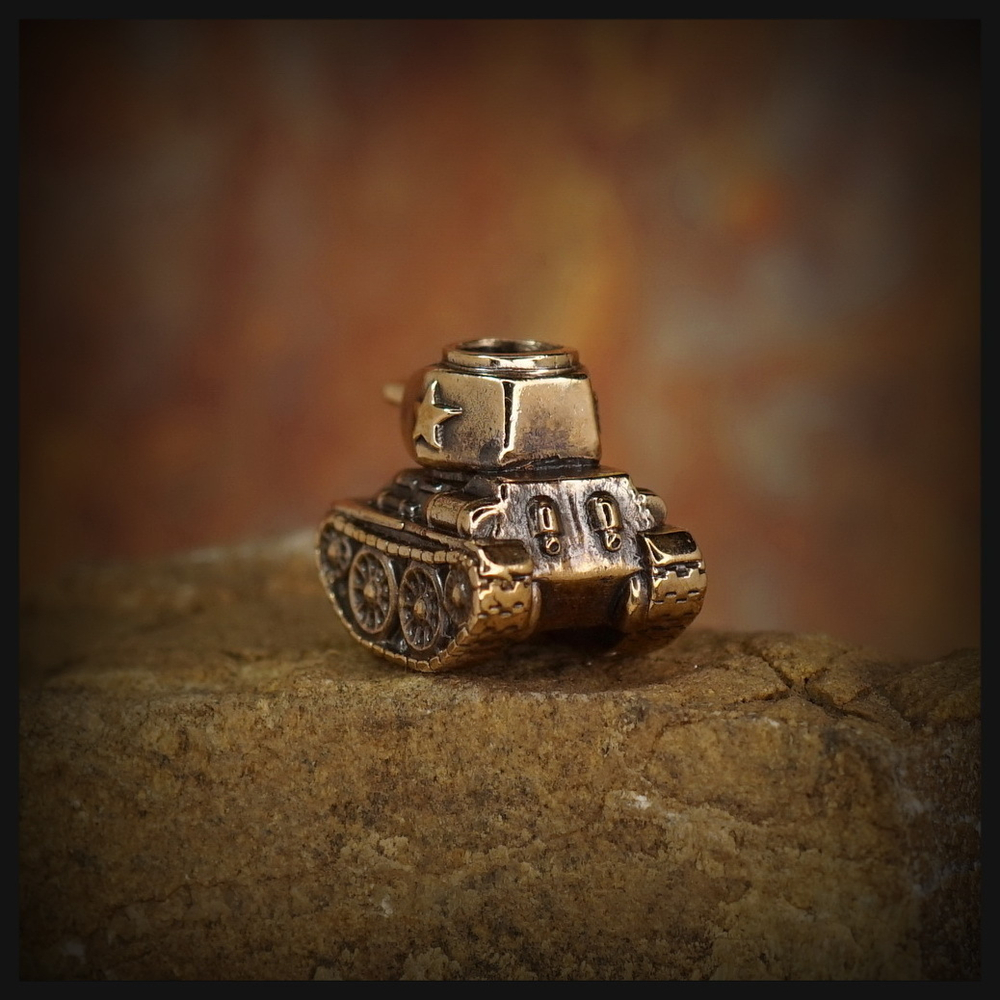 Темлячная бусина "Т-34" для ножей , бронза