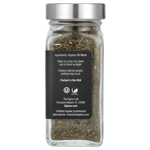 The Spice Lab, органические цельные травы укропа, 17 г (0,6 унции)