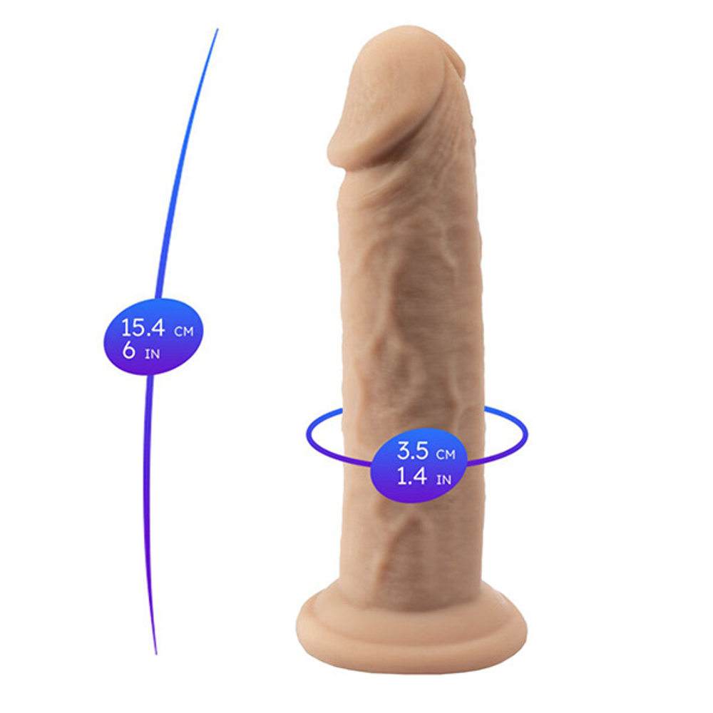 Телесный фаллоимитатор 15см на присоске SilexD Real Skin Dildo 6" Model 2