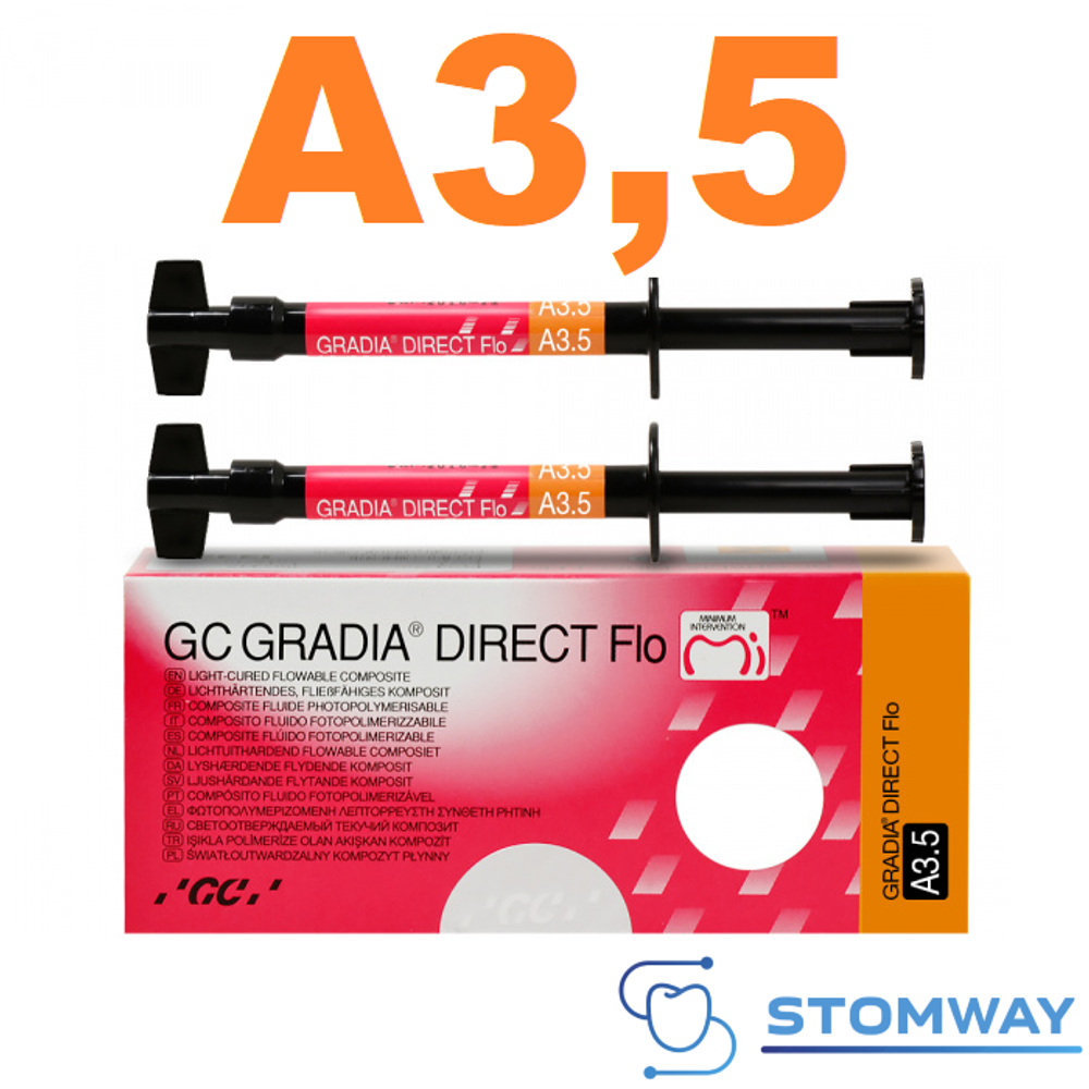 Gradia Direct Flo A3,5 (2x1,5гр.) Жидкотекучий Градиа Директ Фло А3,5, пломбировочный материал