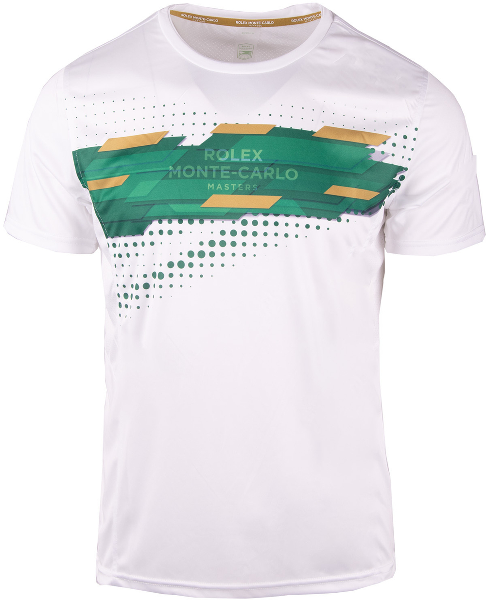 Мужская теннисная футболка Monte-Carlo Country Club Tech Rolex Printed T-Shirt - white