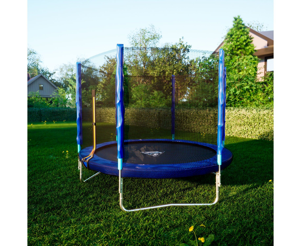 Батут DFC Trampoline Fitness с сеткой 8ft Синий
