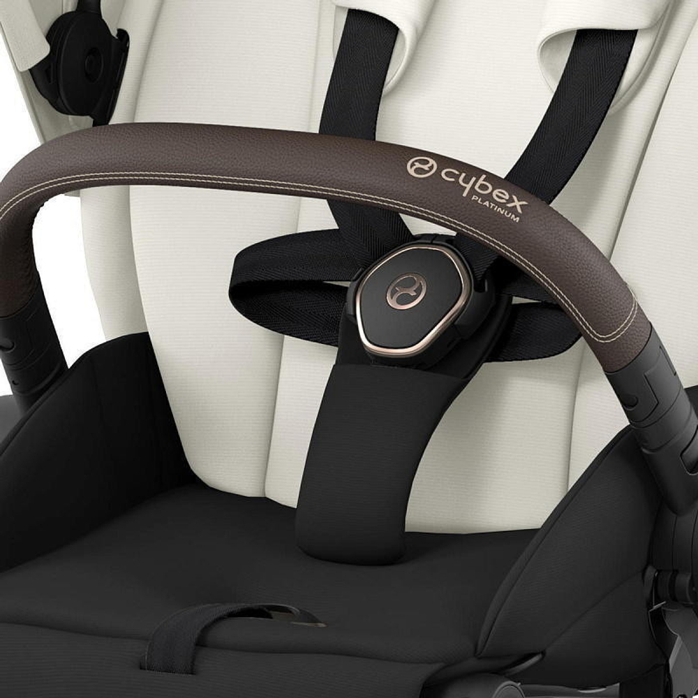 Коляска Cybex Priam IV Rosegold complete Aton S2 Ocean Blue Base One 4 в 1 Off White