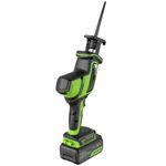 Пила сабельная акк. Greenworks GPT-CRS-25, 24V, б/щет, 0-3000/мин, рез 80 мм дер., LED, 1х4Ач,ЗУ,кор (1200507CUB)