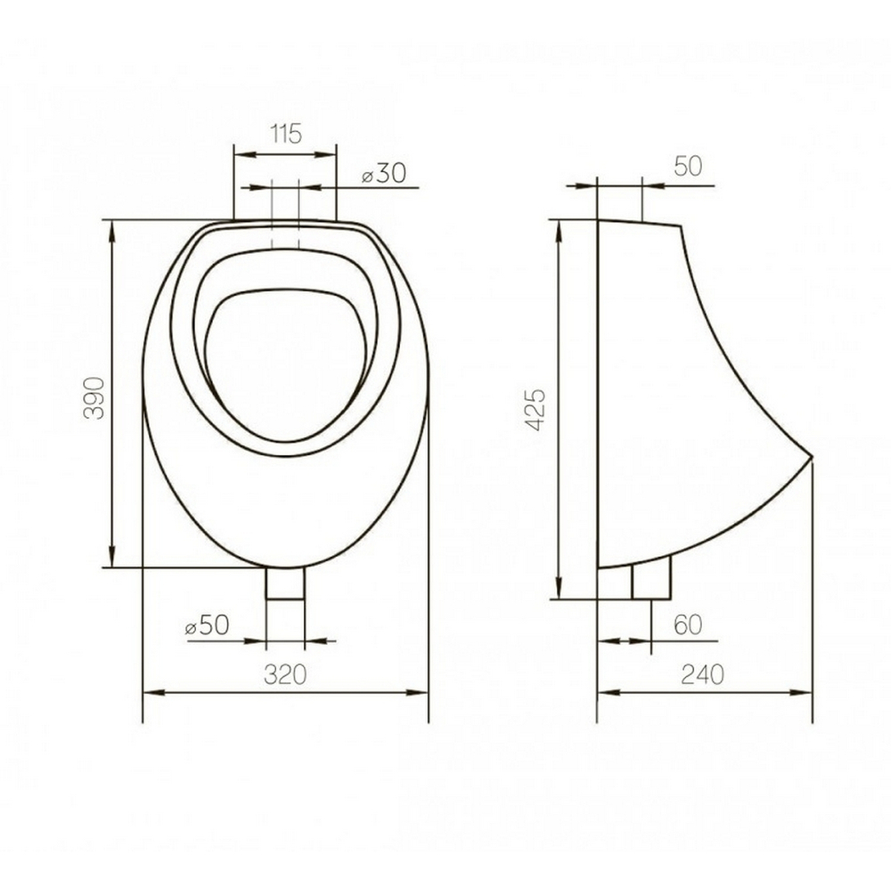 Писсуар "Мини" d 50 без крепл. (Rosa)