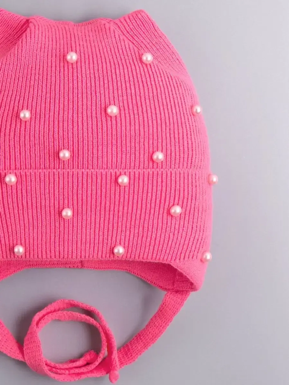 Шапка для девочки с ушками осенняя