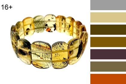 плоский браслет из янтаря