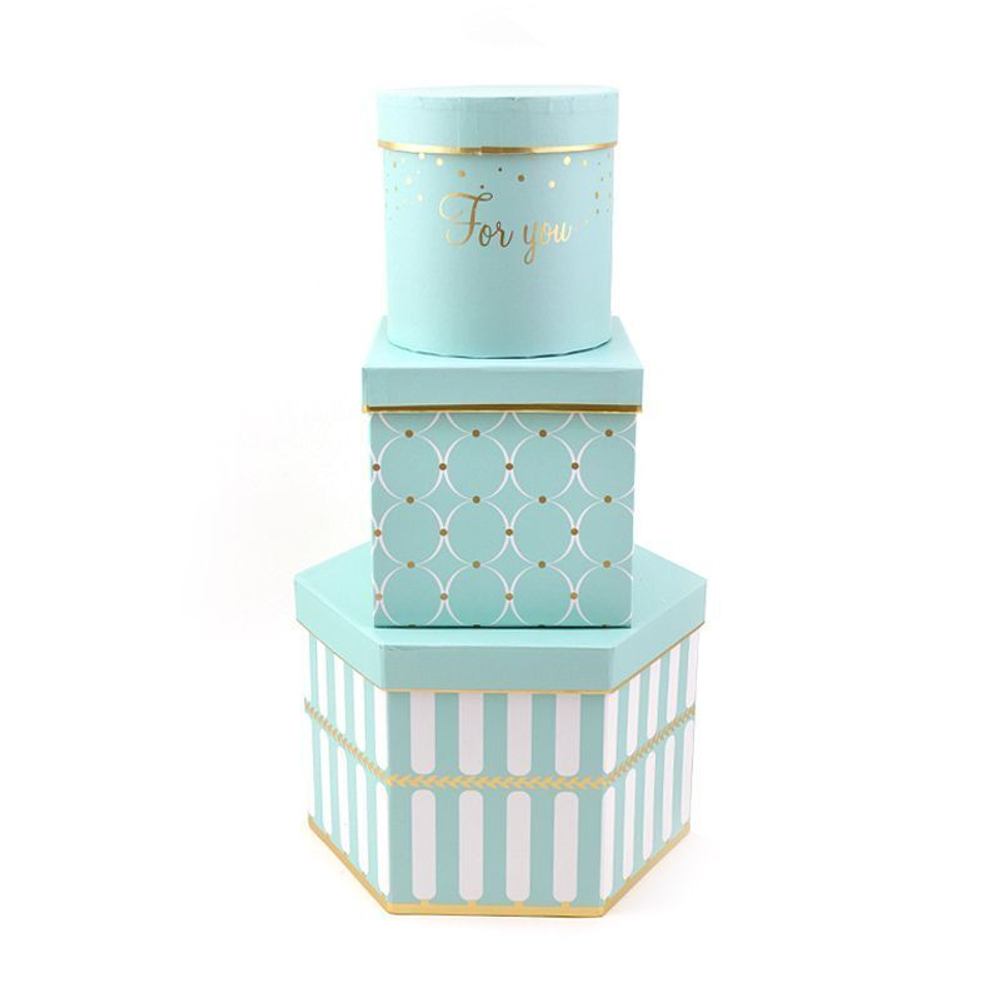 Коробка "Трио" Голубой верхняя 12,2*12,2*12,2 см