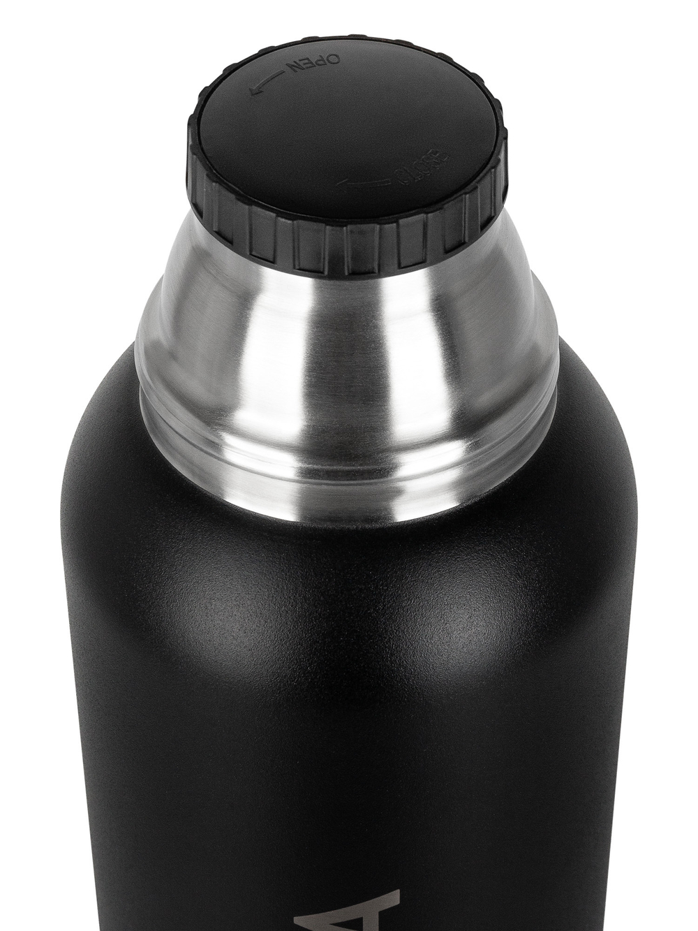 Термос Relaxika 103 (1,6 литра), черный (стикерпак "Зимний спорт")