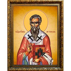 Автоном Италийский священномученик епископ. Икона на холсте.