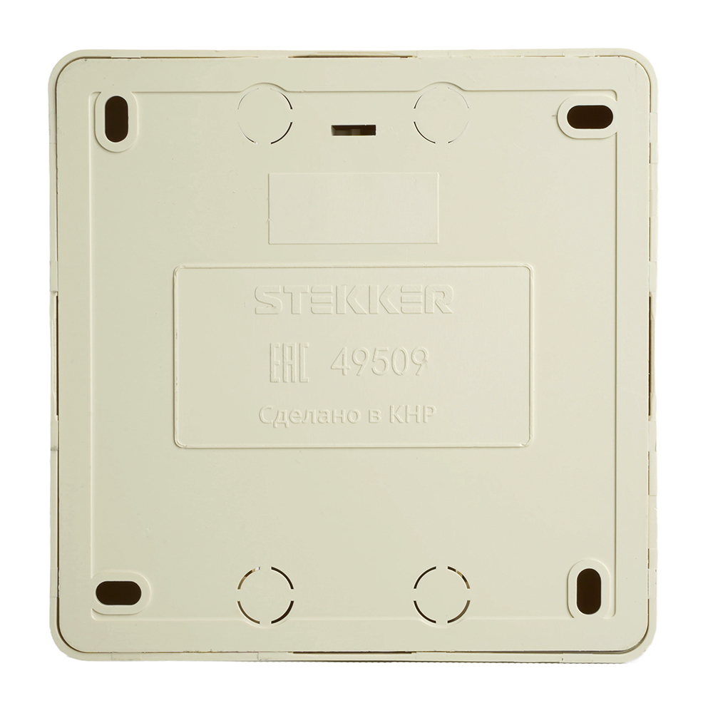 Розетка 4-местная с/з открытой установки, квадрат, STEKKER, 250В, 16А, IP20, серия София, слоновая кость, MST16-14S-04 49509