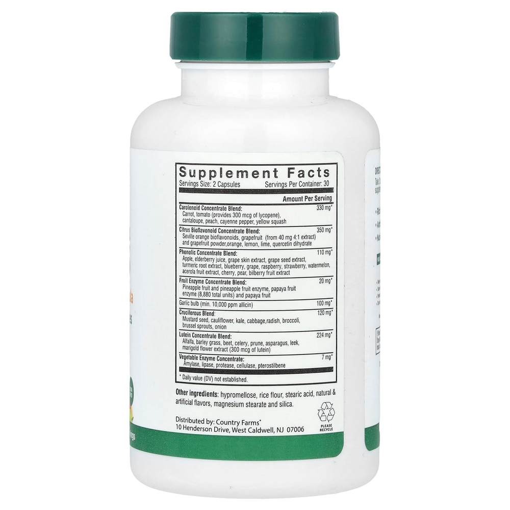 Country Farms, Суперфрукт и овощи, формула с натуральными фруктами и овощами, 60 капсул