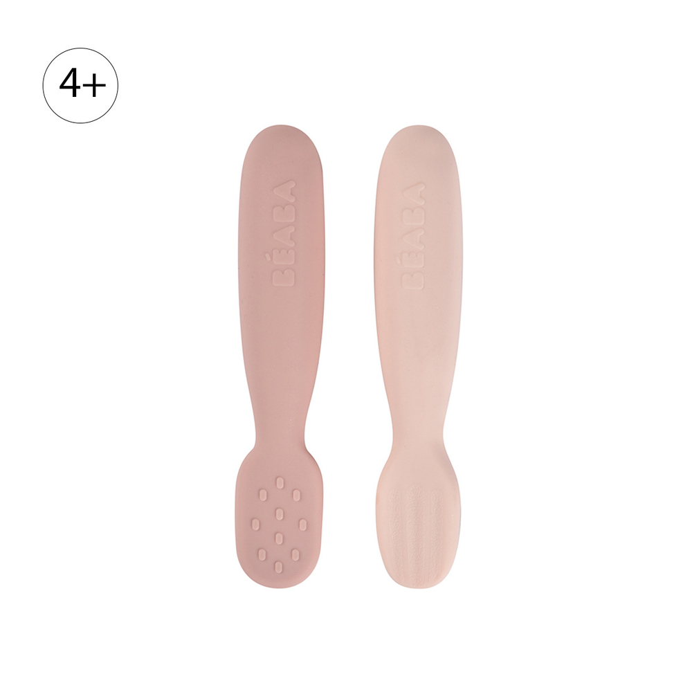 Набор силиконовых ложек-прорезыватей для первого прикорма BEABA розовый/коралловый
