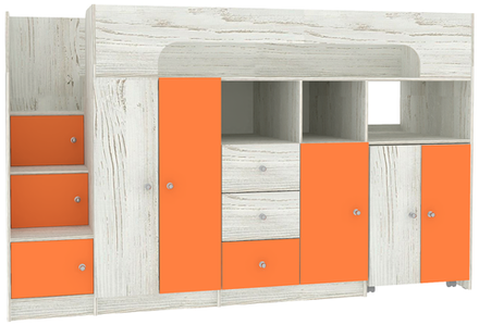 Кровать-чердак КарИВи Астра 11 Винтерберг Оранжевый