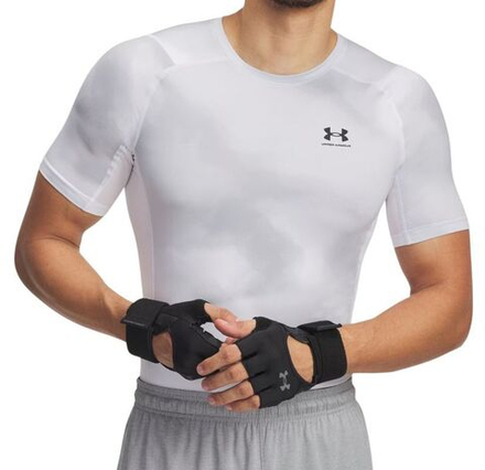 Теннисная футболка Under Armour HeatGear Printed Short Sleeve - white/halo gray/black