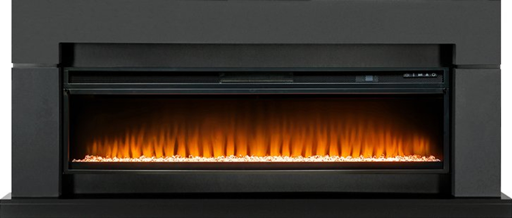 Каминокомплект Lindos Graphite Grey (линейный) с очагом Vision 60 LED