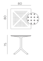 Стол пластиковый обеденный Nardi Clip 80, антрацит