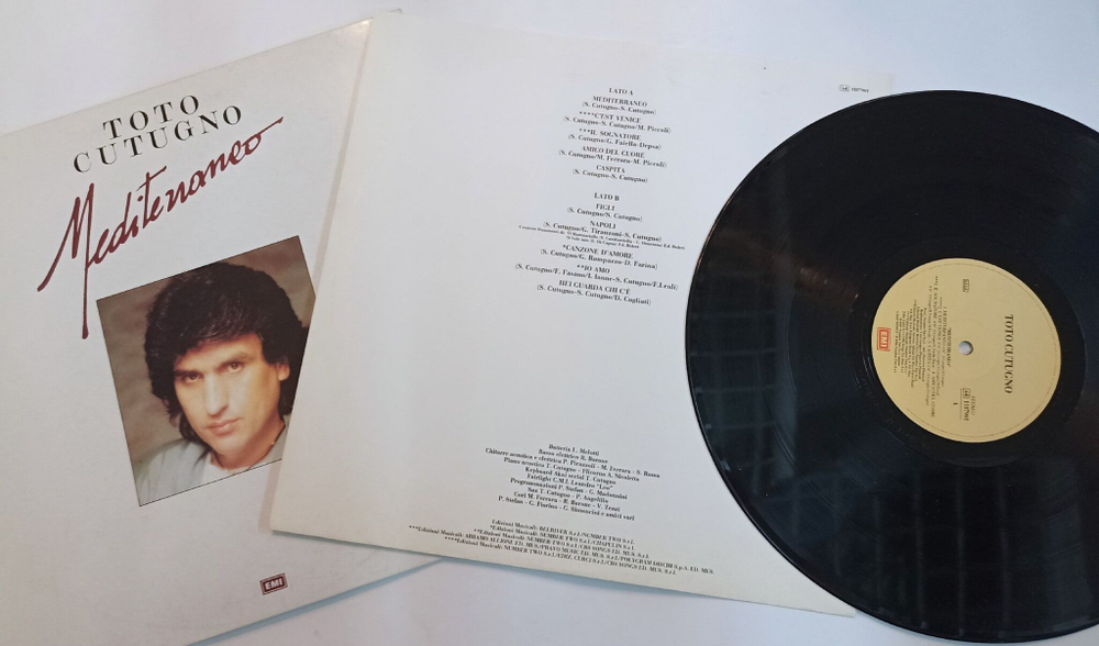 Винтажная виниловая пластинка LP Toto Cutugno Mediterraneo (Italy 1987)